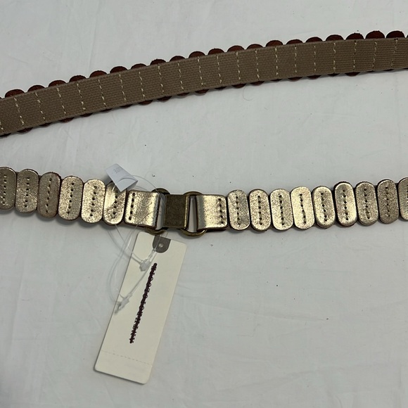 New Anthropologie Elegant shine gold Women's Belt size XL - Picture 3 of 7